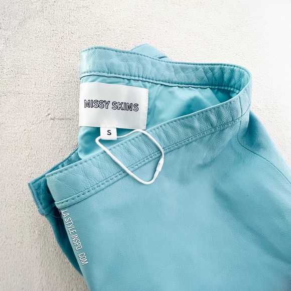 Missy Skins Lambskin Skirt Blue - Picture 3 of 6